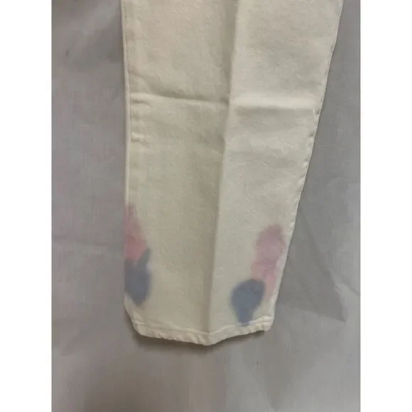 NEW Levi's 501 Jeans Womens Straight Leg White Tie Dye High Waisted Size 31x30 - Picture 9 of 14